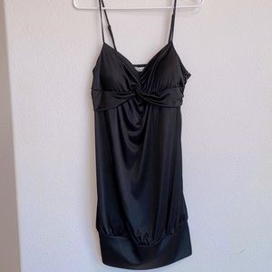 Derek Heart Black Silky Spaghetti Strap Mini Dress